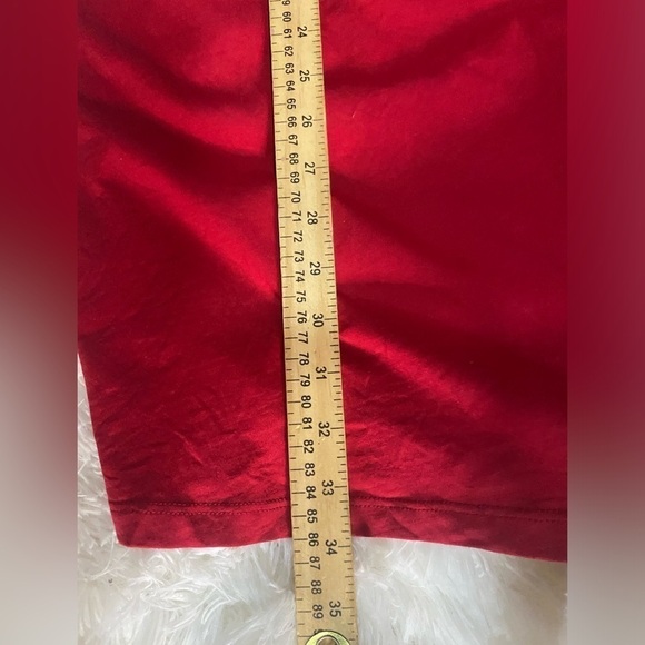 Roamans square neck /4 Sleeve Long T-Shirt Red Plus Size 1X 22/24 - Picture 5 of 8